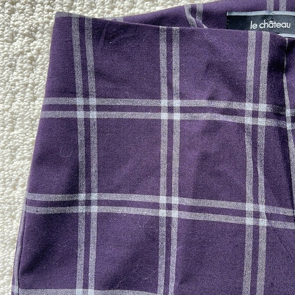 Le Chateau Purple Check Pants Size 00 - Picture 2 of 10